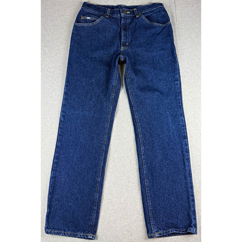 Vintage Lee Jeans Mens 33x30 Made in USA Dark Wash Straight Leg Denim